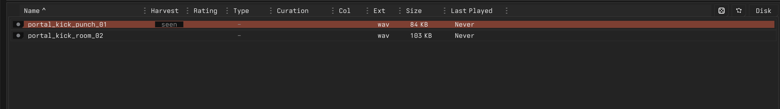 Sample browser